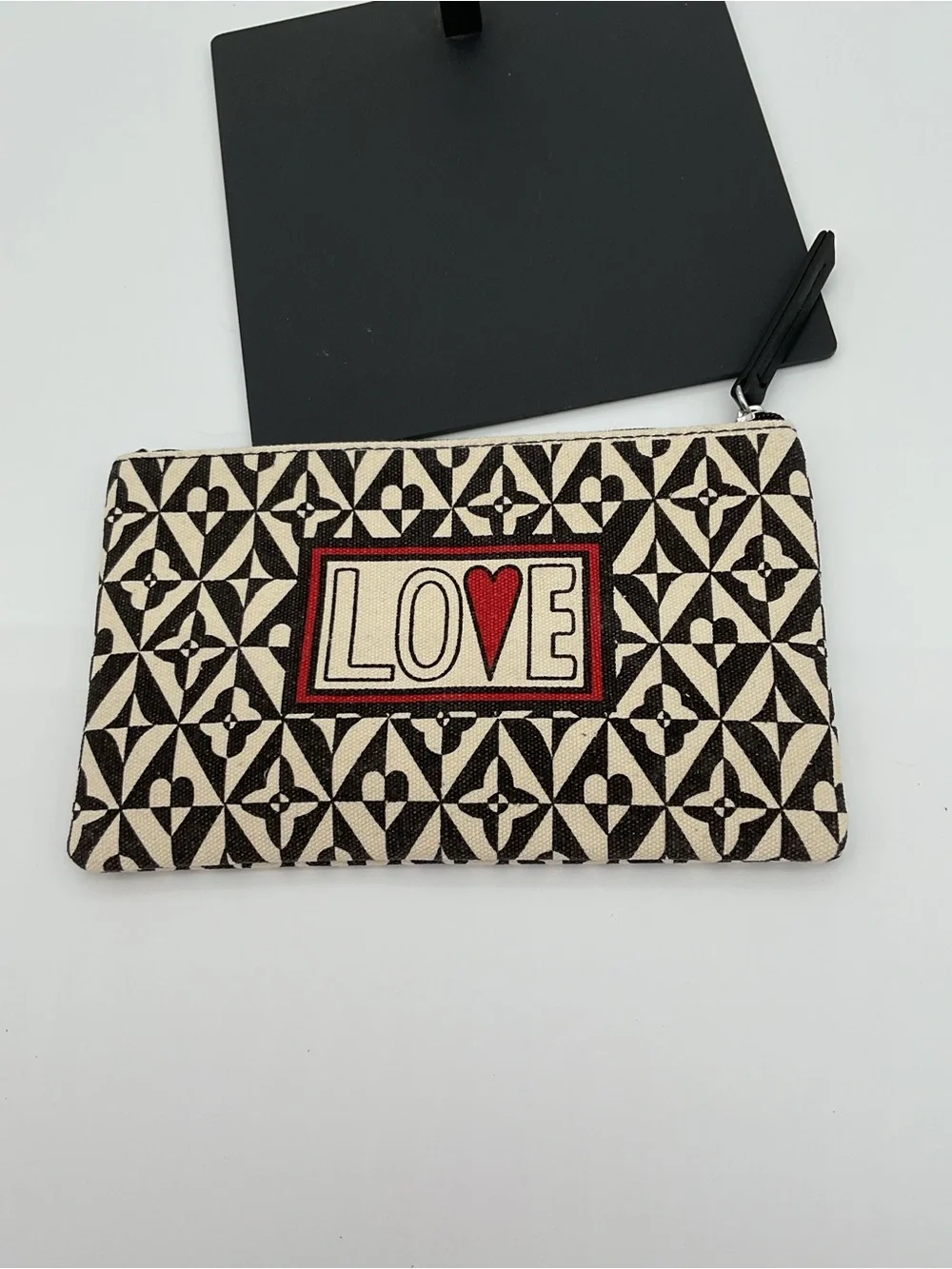 Brighton LOVE Black & Ivory Patterned Zip Pouch